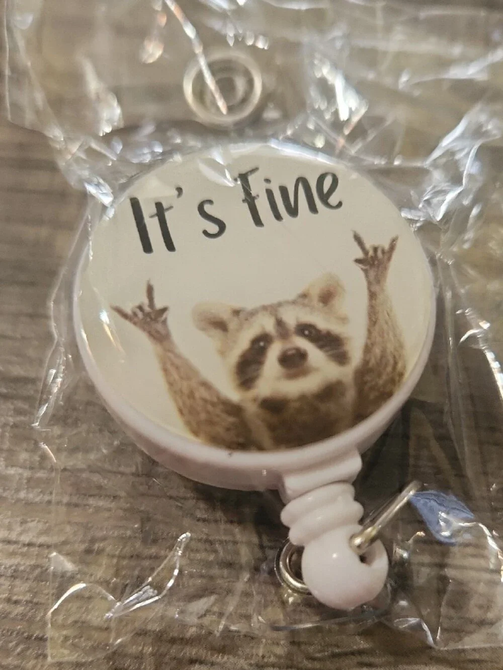 Assorted Novelty Cat & Meme Badge Reel - White